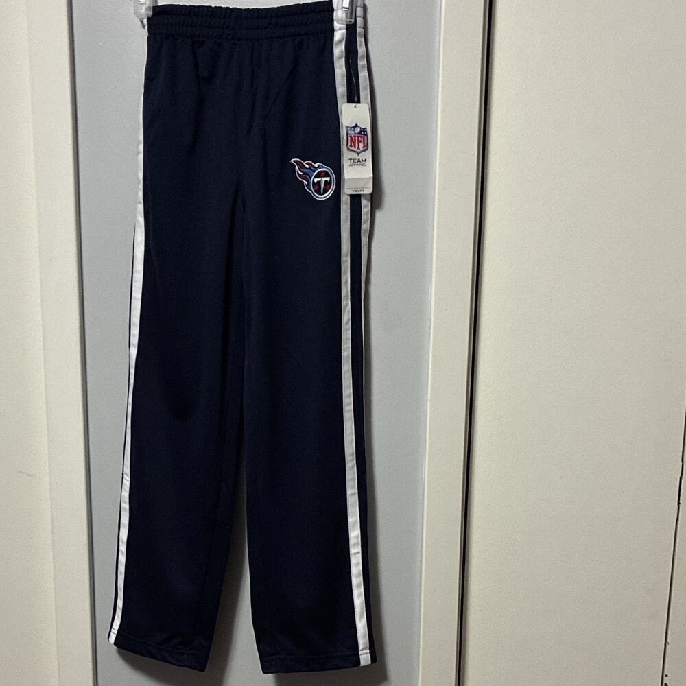 NWT NFL Tennessee Titans Boys Youth L (10/12) Navy/White Mesh Pants Athletic